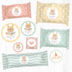 kit imprimible coneja conejita flores decoracion golosinas candybar