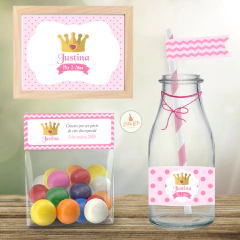 Kit imprimible corona princesa nena niña