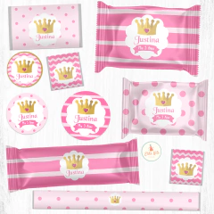 Kit imprimible corona princesa nena niña