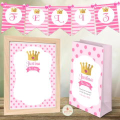 Kit imprimible corona princesa nena niña