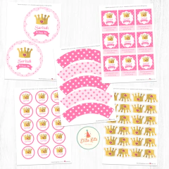 Kit imprimible corona princesa, personalizado
