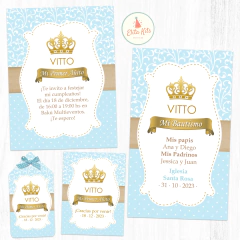Kit Imprimible Corona Nene personalizado cumpleaños