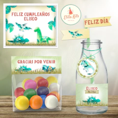 Kit imprimible dinosaurios nena