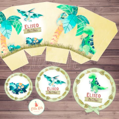 Kit imprimible dinosaurios cumpleaños candybar