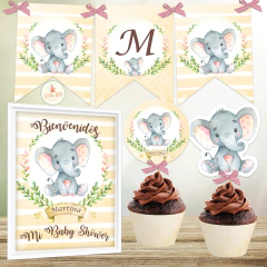 Kit Imprimible Elefante Acuarelas Nena