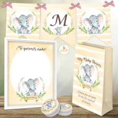 Kit Imprimible Elefante Acuarelas Nena