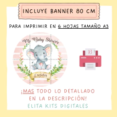 banner circular elefantita rosa