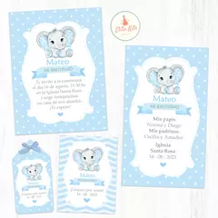 Kit Imprimible Elefante Bebe + Banner Circular Fondo Mesa Dulce - Kits Imprimibles - Elita Kits Digitales