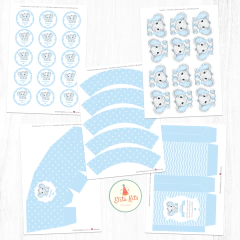 Kit Imprimible Elefante Bebe Bautismo Baby Shower