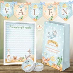 Kit imprimible Fondo del Mar Nene + Banner Circular Fondo Mesa dulce Candybar - comprar online