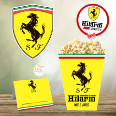 Kit imprimible Ferrari Fórmula 1 decoracion candybar