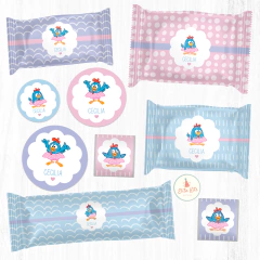 Kit Imprimible Gallina Pintadita decoración golosinas candybar