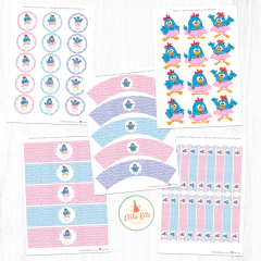 Kit Imprimible Gallina Pintadita decoración cumpleaños