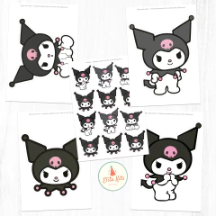 Kit imprimible Kuromi + Banner Circular - tienda online