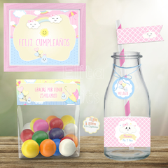 Imagen de Kit imprimible Lluvia de Amor + Banner Circular Fondo Mesa Dulce Candybar