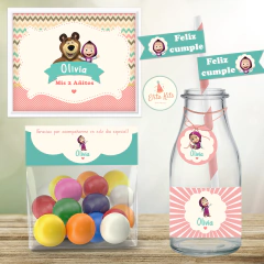 Kit imprimible masha y el oso cumpleaños