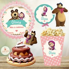 Kit imprimible Masha y El Oso, Kit imprimible masha oso