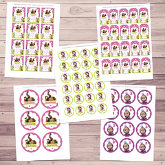 Kit imprimible Masha y El Oso 2 + Banner Circular Fondo Mesa Dulce Candybar en internet