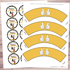 Kit imprimible Mickey Mouse + Banner Circular Fondo Mesa Dulce Candybar - comprar online