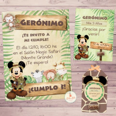 invitaciones de fiesta cumpleaños mickey safari