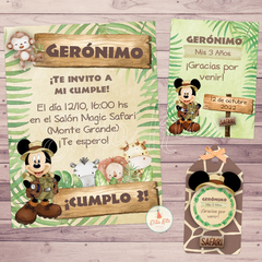 Kit imprimible Mickey Safari