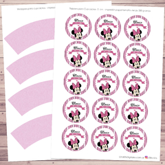 Kit imprimible Minnie Mouse decoracion cumpleaños candybar