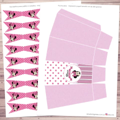 Kit imprimible Minnie Mouse Rosa