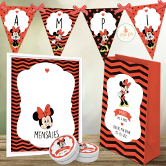 Kit Imprimible Minnie Mouse Roja