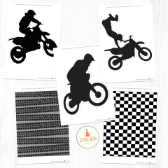 Kit Imprimible Motocross decoracion cumpleaños candybar