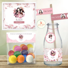 Kit Imprimible Nezuko Kamado decoración mesa dulce