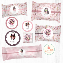 Kit Imprimible Nezuko decoración golosinas candybar