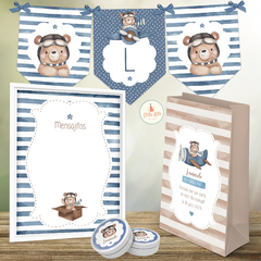 Kit imprimible Osito Aviador