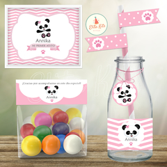 Kit imprimible Panda Nena Rosa