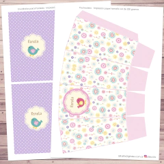 Kit imprimible Pajaritos Nena decoracion cumpleaños cajitas