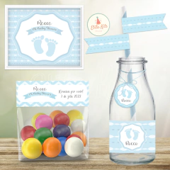 Kit imprimible piecitos bebe varón