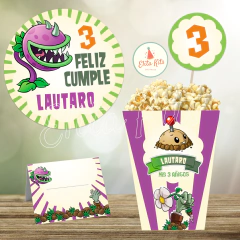 Kit Imprimible Plants vs Zombies decoración candybar