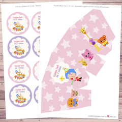 Kit imprimible plim plim nena cumpleaños decoracion + candybar