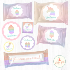 Kit imprimible pop it cumpleaños nena niña candybar