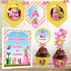 Kit Imprimible Princesa Peach Super Mario Bros para nenas