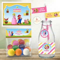 Kit Imprimible Princesa Peach Super Mario Bros para nenas