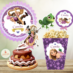 Kit Imprimible Rapunzel decoración torta cake topper