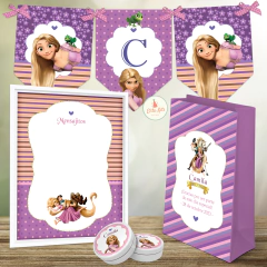 Kit Imprimible Rapunzel decoración souvenirs bolsitas
