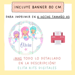 Banner circular fondo mesa dulce sirenas sirenitas