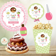 Kit imprimible spa party cumpleaños de spa para nenas