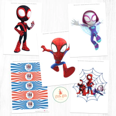Kit imprimible Spidey + Banner Circular Fondo Mesa dulce - tienda online