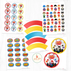 Kit Imprimible Superhéroes Bebé + Banner Circular en internet