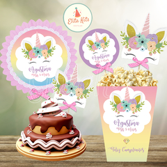 Kit imprimible cumpleaños unicornio 