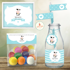 Kit imprimible Vaquita nene decoración mesa dulce