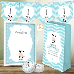 Kit imprimible Vaquita nene bolsita golosinas souvenirs