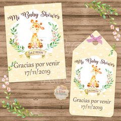 kit imprimible jirafa bebe baby shower nena